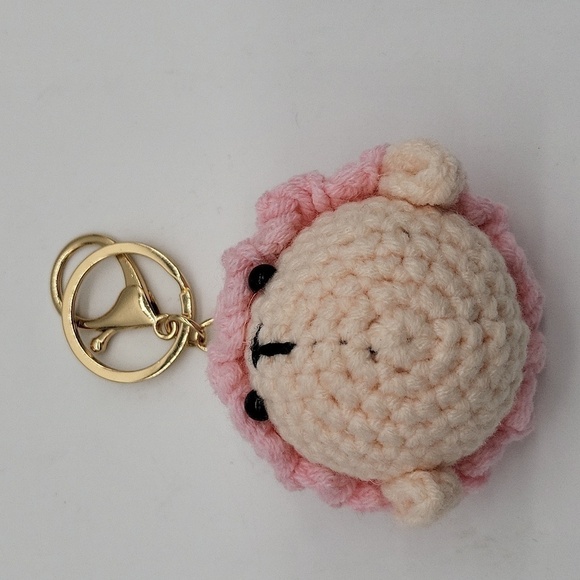 1912- Lamb Crochet Key Chain Handmade Pink Color NWT - Picture 3 of 4
